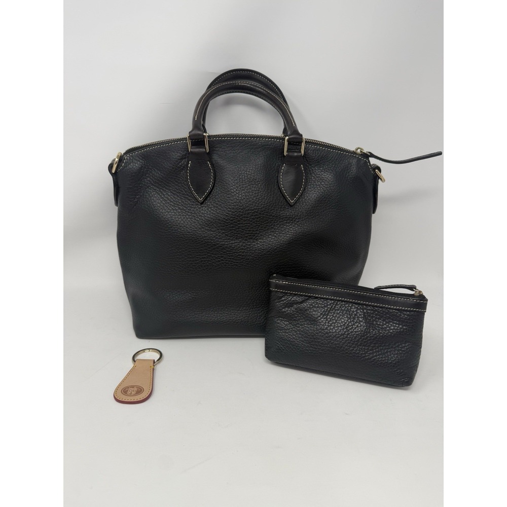 DOONEY & BOURKE Pebble Grain Double Pocket Satchel - Black - Picture 4 of 14